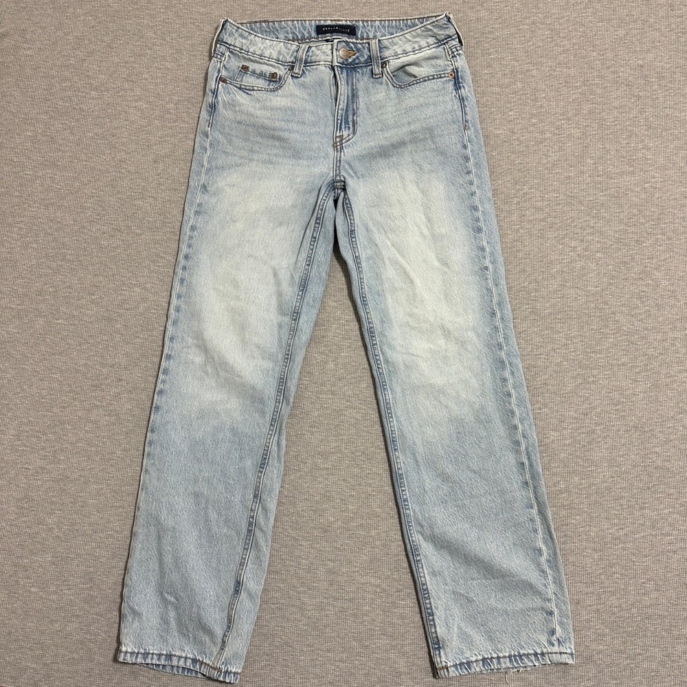 Aeropostale Low Rise Baggy Jeans Light Wash Blue Cotton Rigid Womens Size 2 Reg